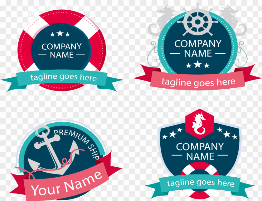 Shipping Company Logo Design Red Blue RGB Color Model PNG