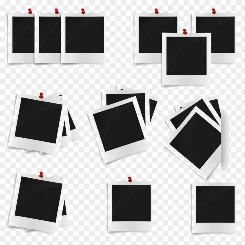 Black And White Photo Pushpin Instant Camera Stock Photography PNG