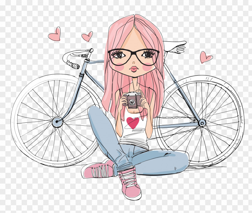 Woman Bicycle Photography PNG