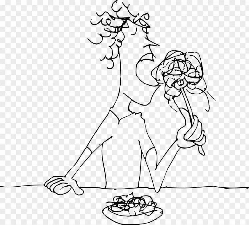 Eating Line Art Black And White Clip PNG
