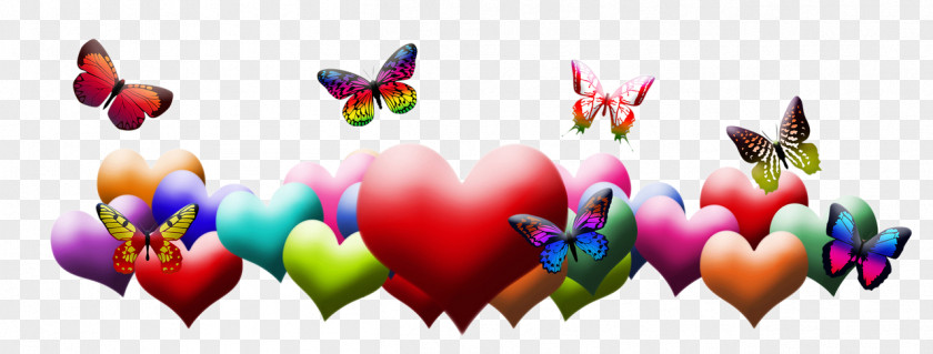 Butterfly And Heart Facebook Love Discover Card PNG