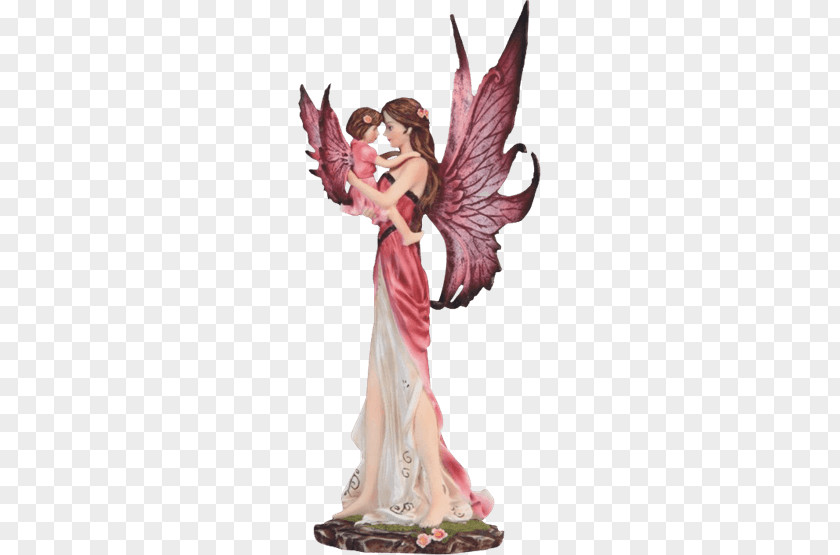 Long Hair Fluttering Fairy Godmother Figurine Statue Elf PNG