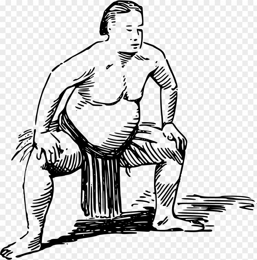 Sumo Wrestling Rikishi Grappling Clip Art PNG