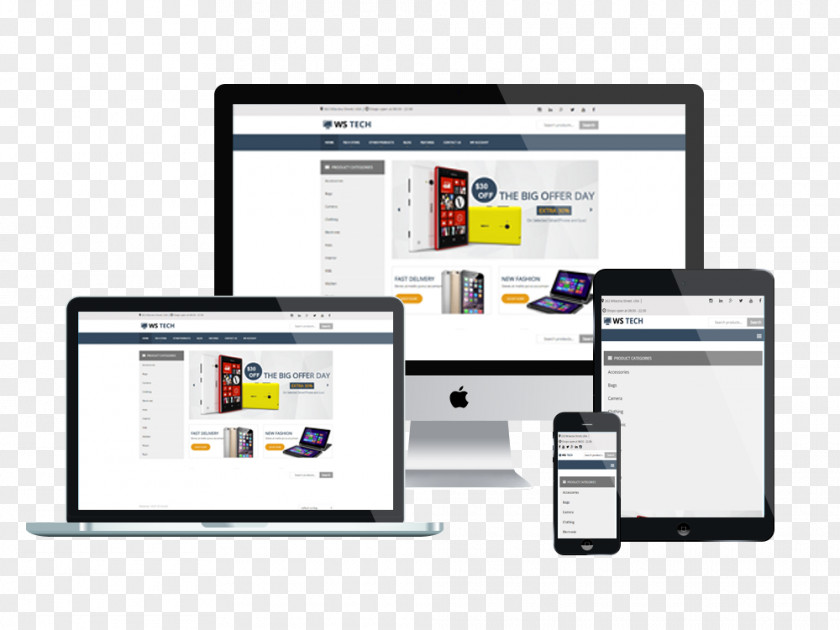 WordPress Responsive Web Design Website Wireframe Mobile Phones PNG