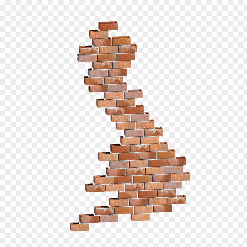 The Red Brick Pile Illustration Wall PNG