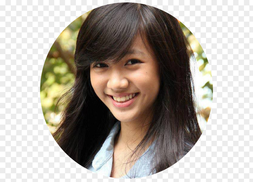 JKT 48 Long Hair Coloring Bangs Black PNG