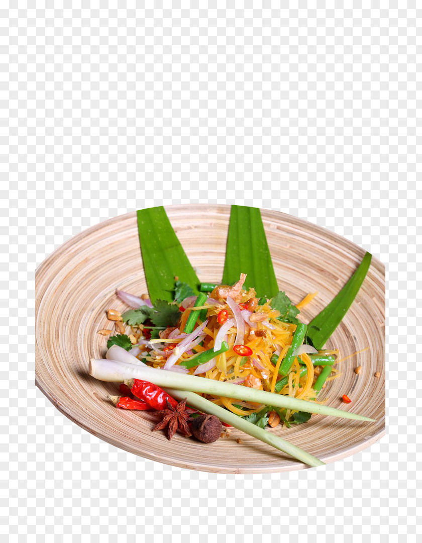 Thai Green Papaya Salad Cuisine Salads PNG