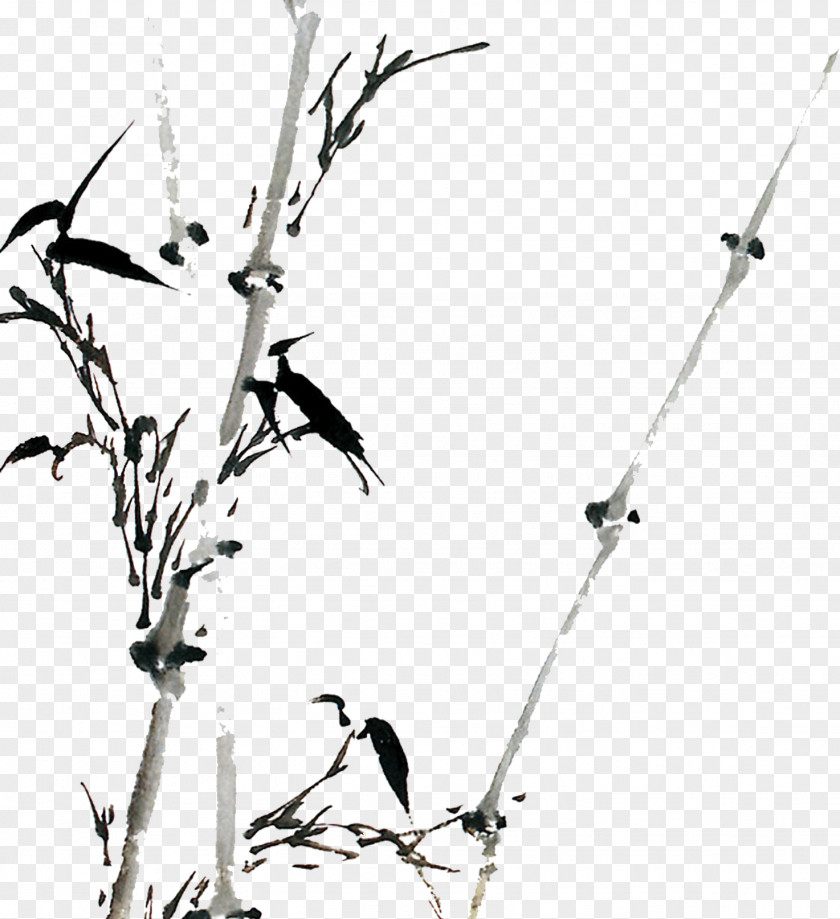 Bamboo Ink Wash Painting Inkstick PNG