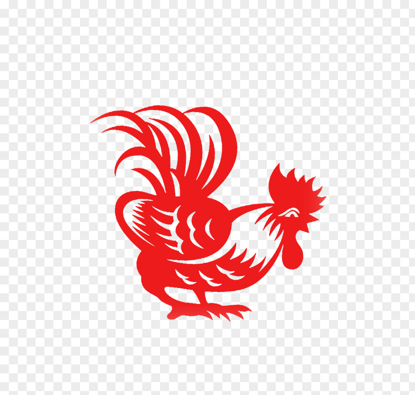 Rooster Design Illustration Chinese Paper Cutting Chicken PNG