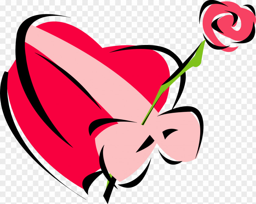 Women's Day Valentine's Rose Heart Flower Clip Art PNG