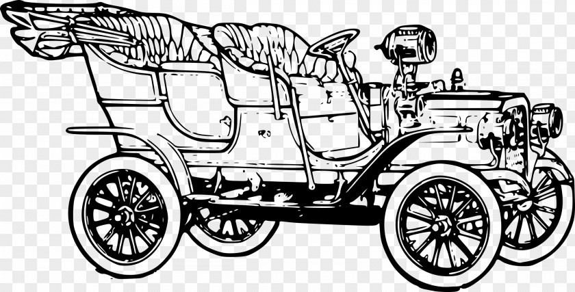 Old Car 1920s Ford Model T Coloring Book PNG