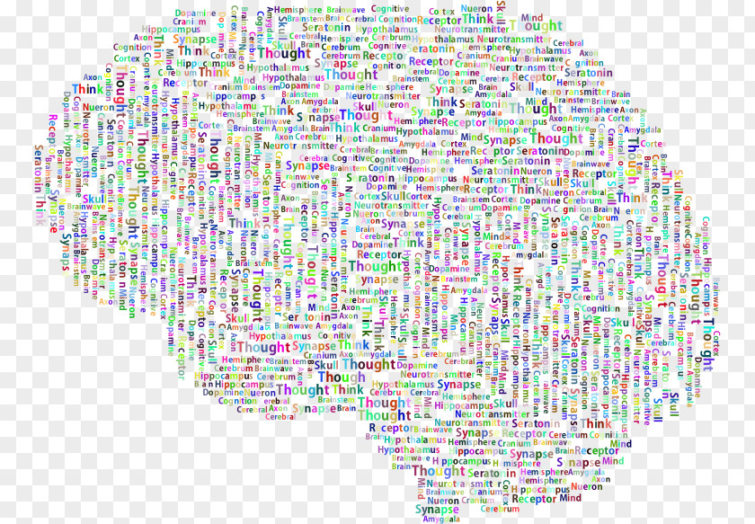 Science Colorful Background Image Brain Tag Cloud Word Clip Art PNG