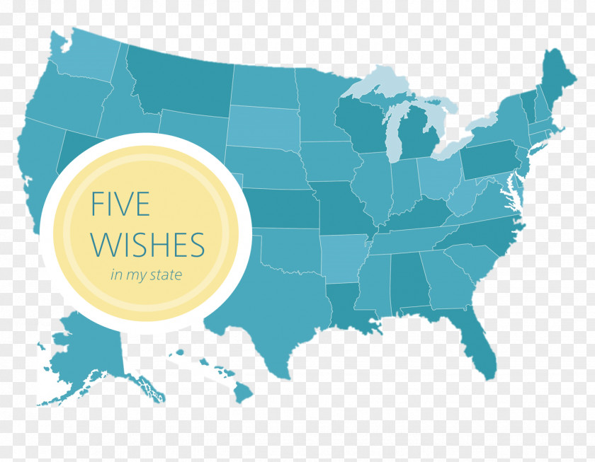 Volume United States U.S. State Five Wishes Map PNG
