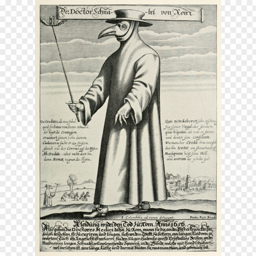 Black Death 17th Century Plague Doctor Costume Physician PNG