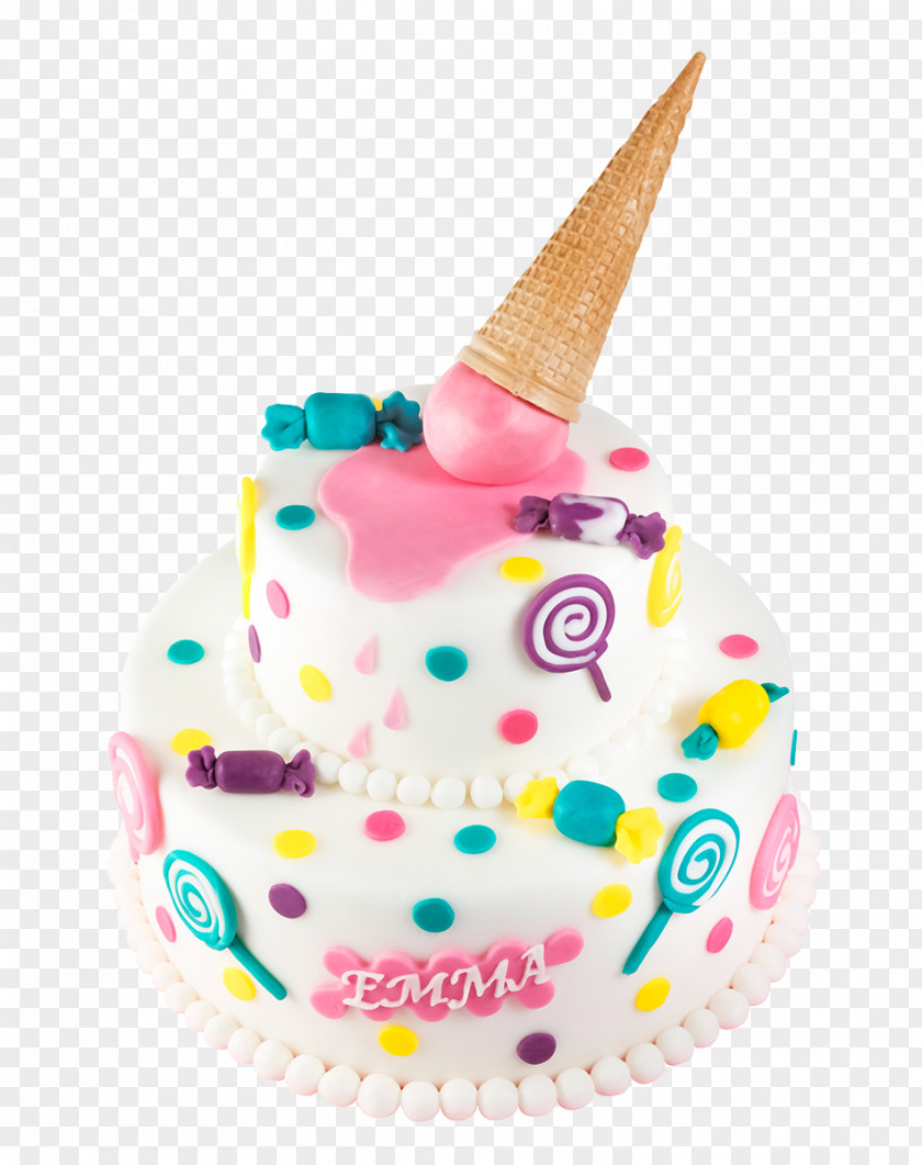 Personalized Summer Discount Buttercream Birthday Cake Torte Ice Cream PNG