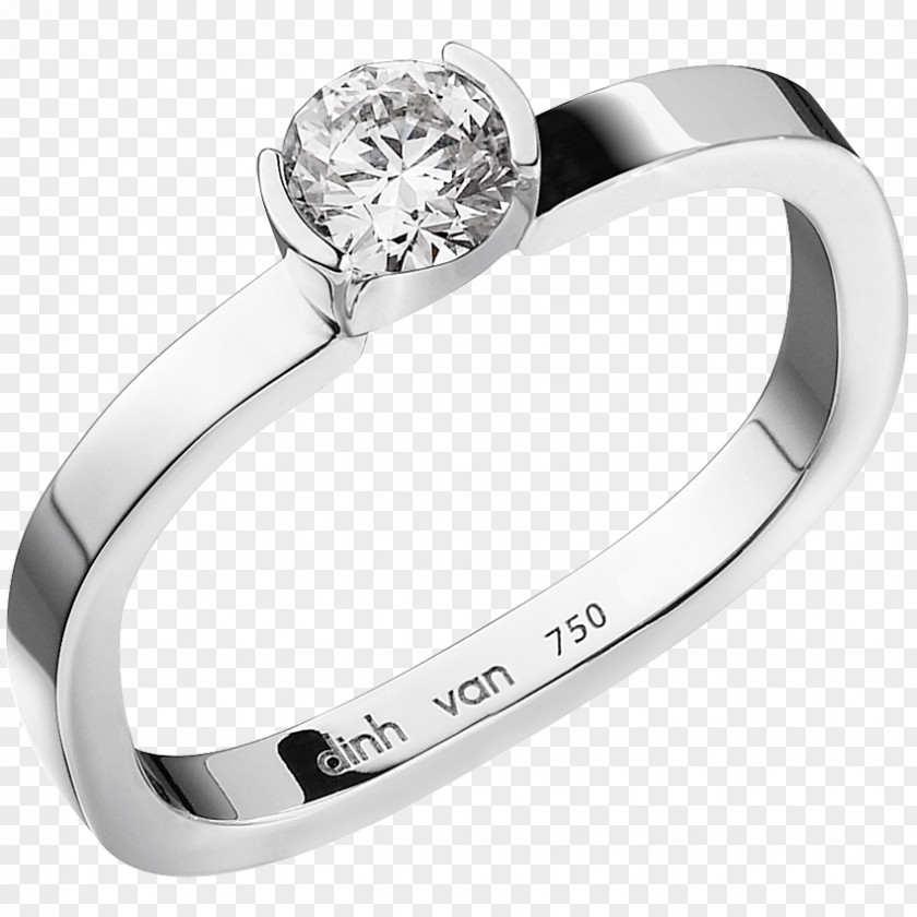 Small Pave Diamond Rings Solitaire Wedding Ring Dinh Van SAS Engagement PNG