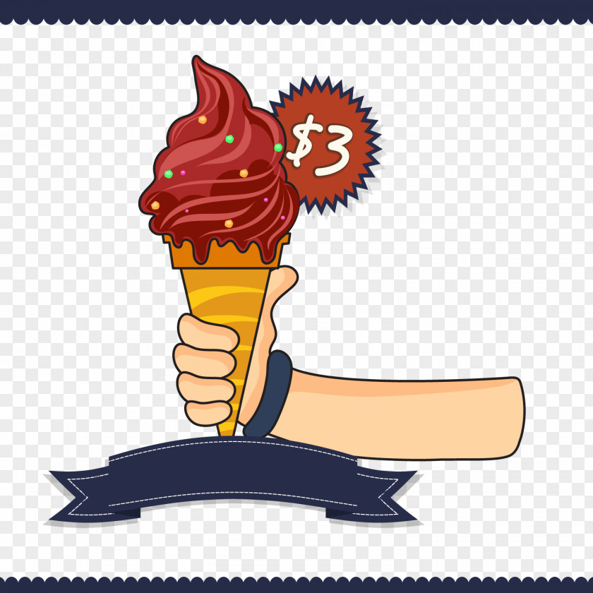 Holding The Ice Cream Vector Chocolate Drawing PNG