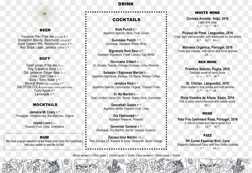 Menu Jamaican Cuisine Rudie's Dalston Restaurant PNG