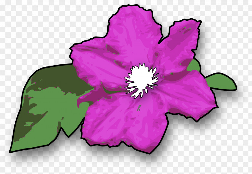 Purple Green Leaves Leather Flower Drawing Clip Art PNG