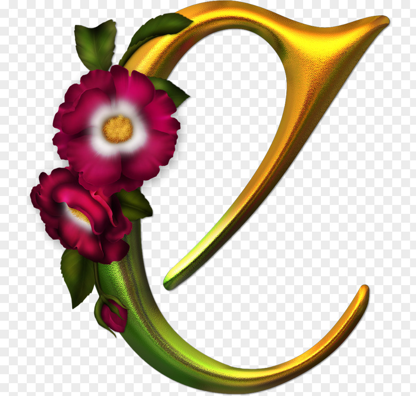 Florals Clipart Letter Alphabet I PNG
