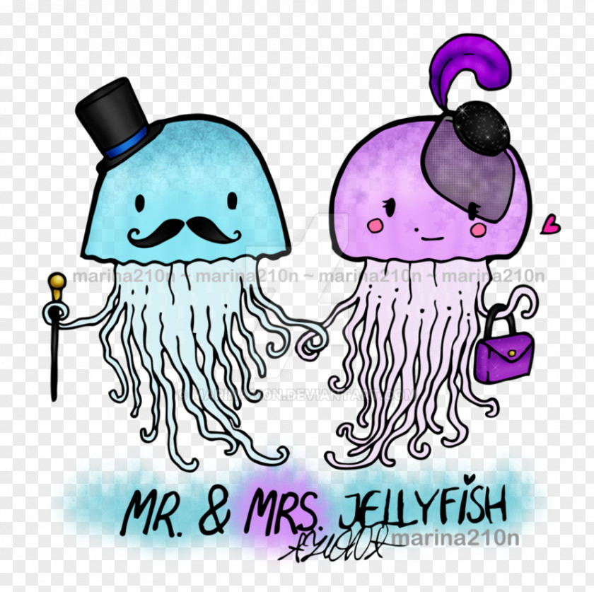 Mr. Mrs. Jellyfish Clip Art PNG