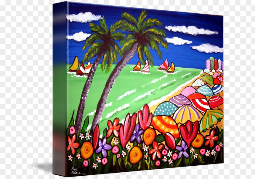Painting Flower Acrylic Paint Gallery Wrap PNG