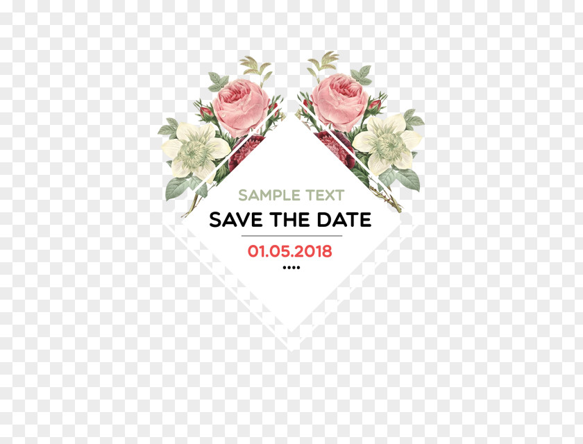 Wedding Invitation Save The Date Decorative Flowers PNG