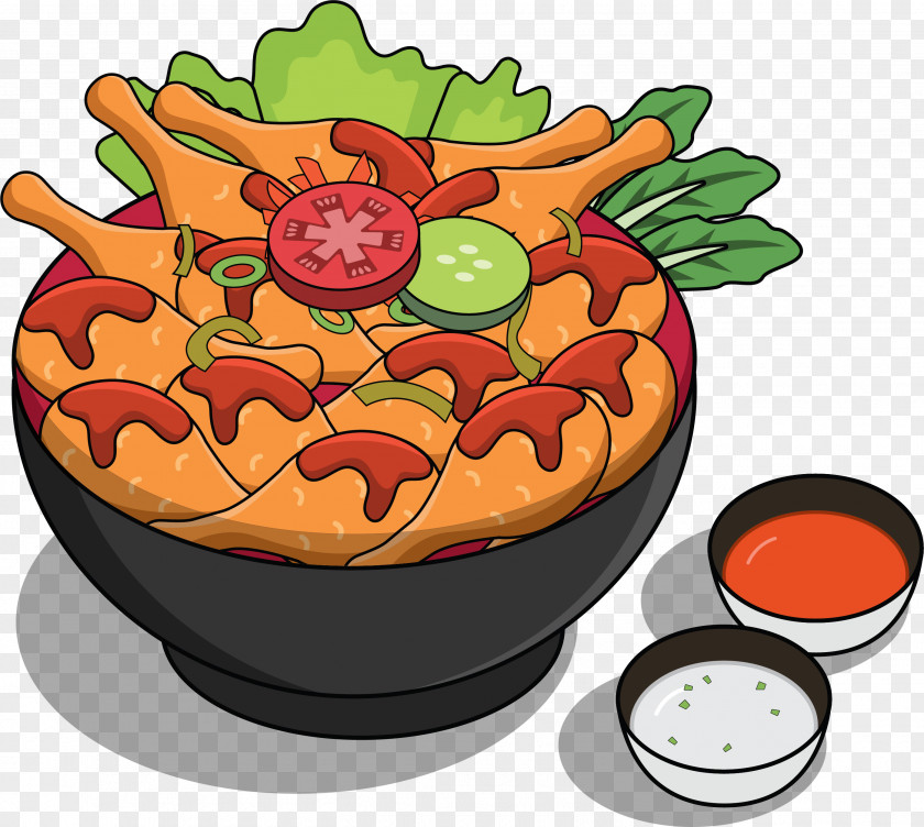 A Bowl Of Fried Chicken Wings Junk Food Buffalo Wing Fast PNG