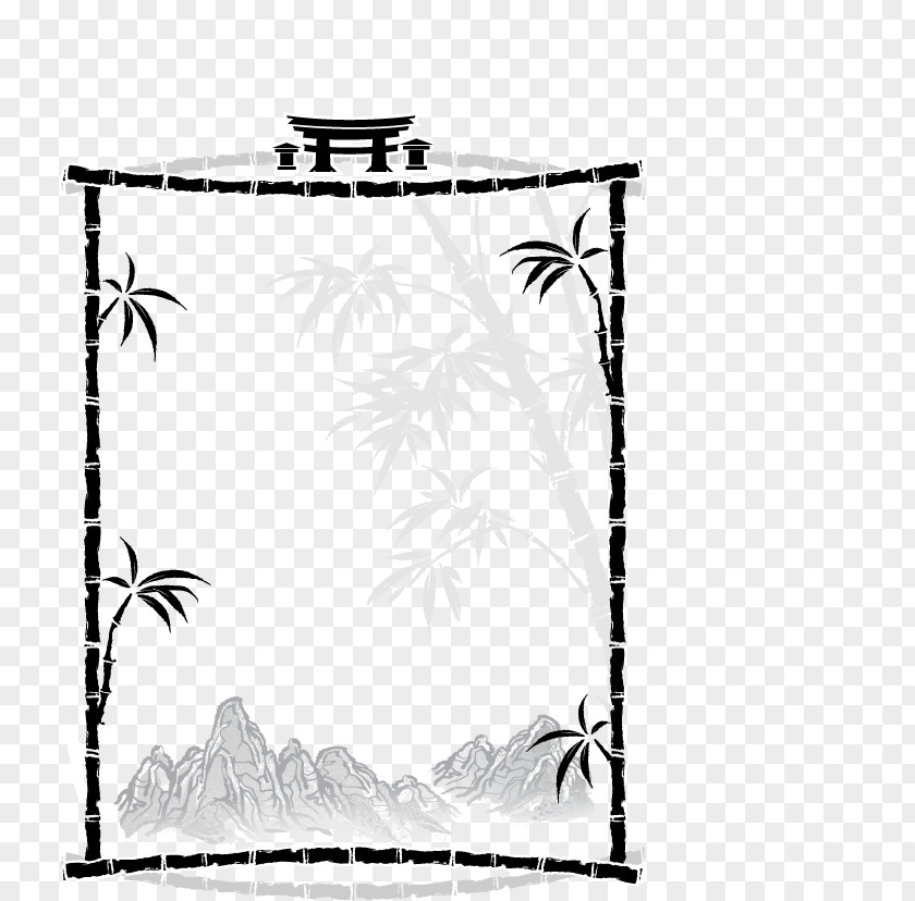 Hand-painted Ink Bamboo Vector Wash Painting Illustration PNG