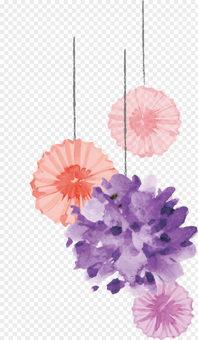 Watercolor Flower Design Birthday Cake Wedding Invitation Clip Art PNG