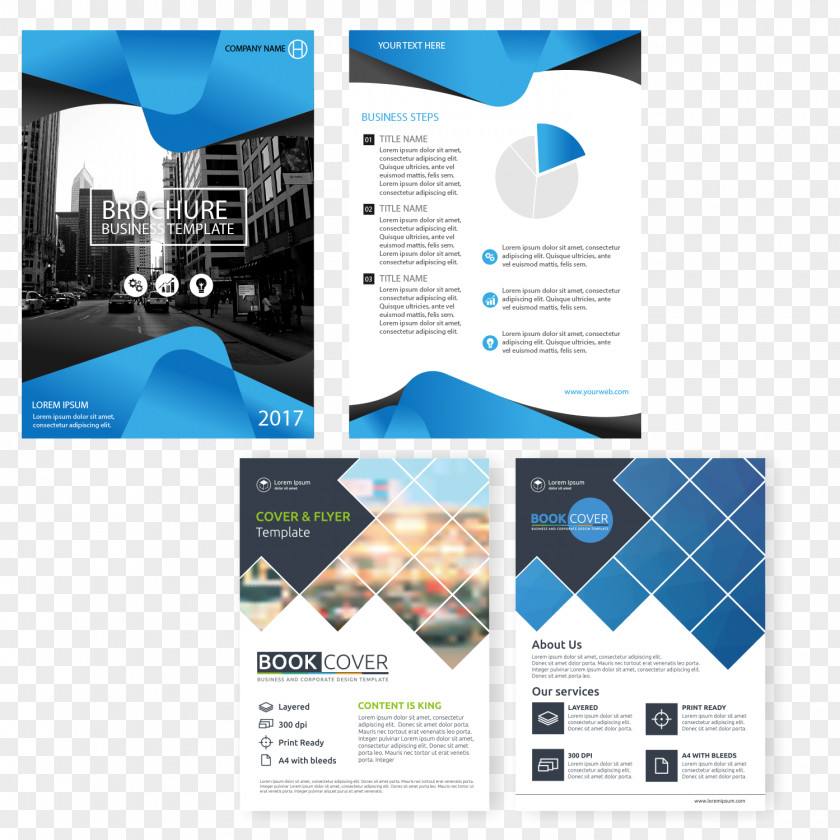 Brochure Book Cover Flyer Page Layout PNG
