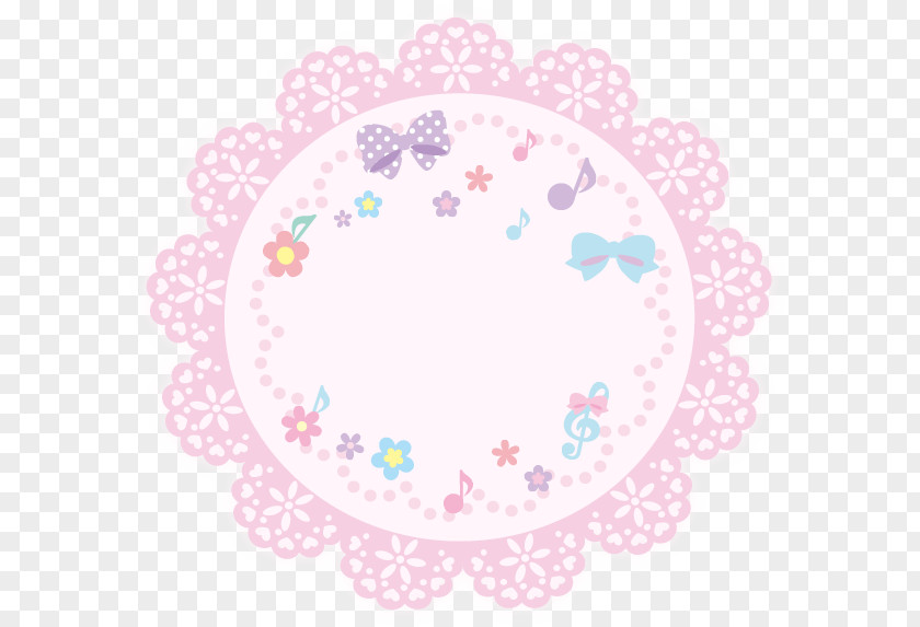 Plate Doily Place Mats Circle Pink M PNG