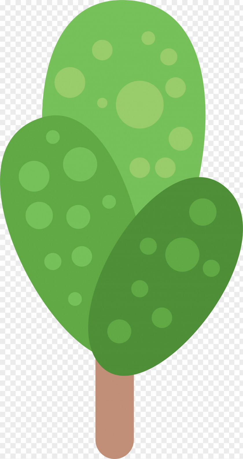 Hand Painted Green Cactus Leaf Pattern PNG