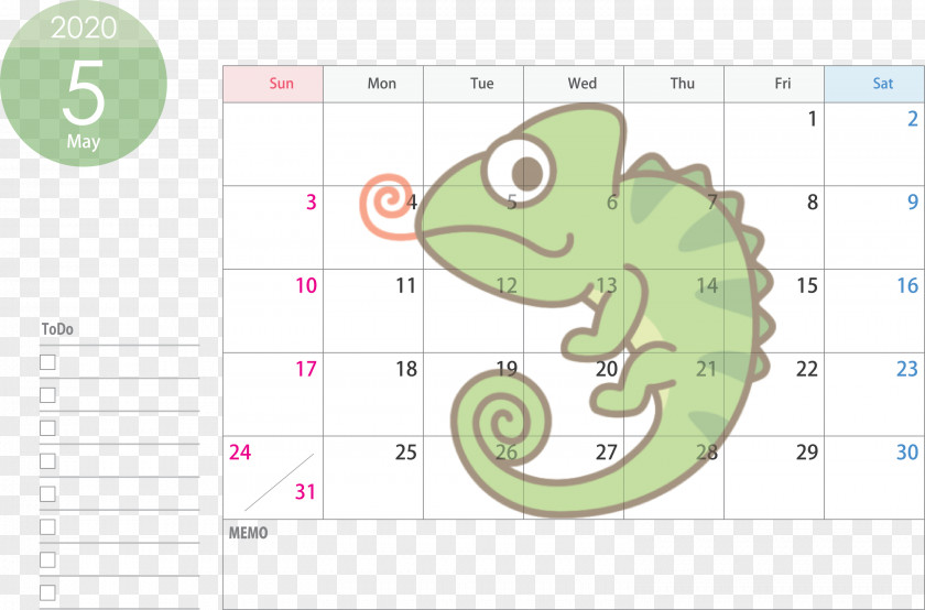 May 2020 Calendar PNG