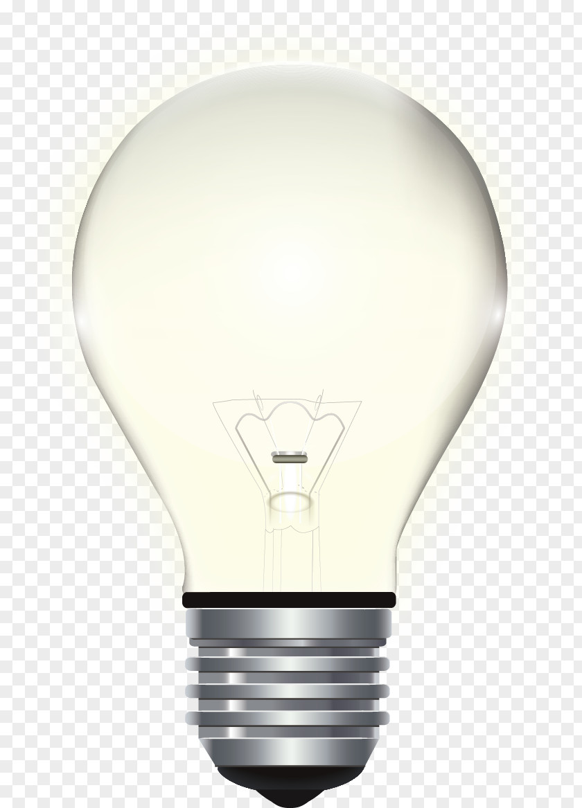 Vector Exquisite Hand-painted Luminous Bulb Incandescent Light Lamp PNG