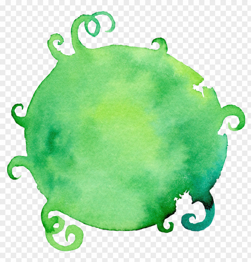 Green Earth Watercolor Painting Download Illustration PNG