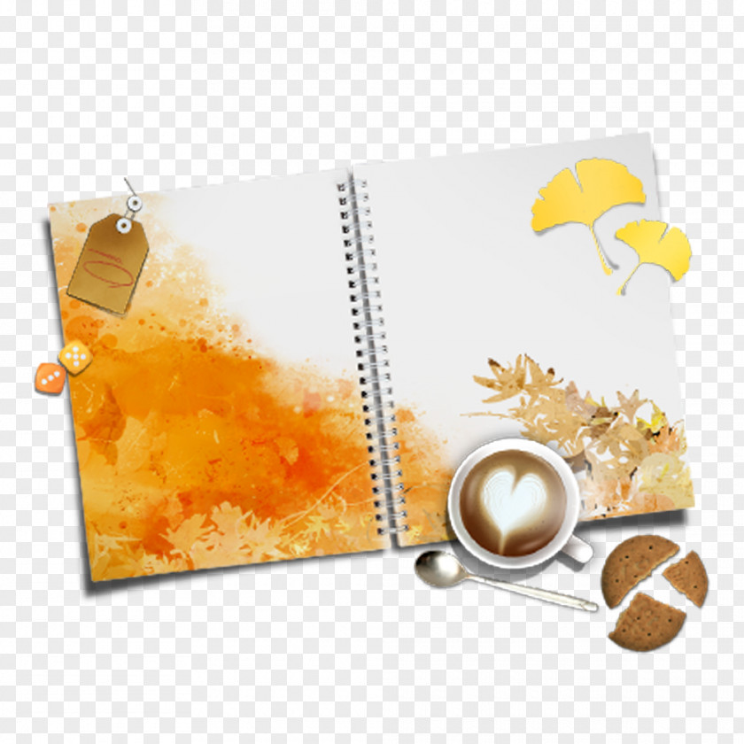 Maple Leaf Notebook Free To Pull The Material Coffee Tea PNG