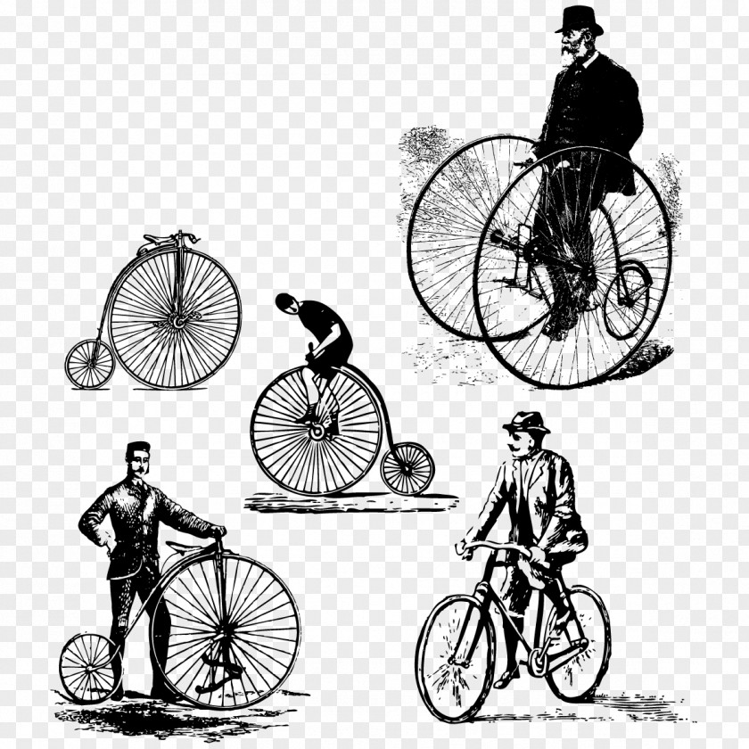 A Variety Of Bike Bicycle Antique Vintage Clothing Clip Art PNG