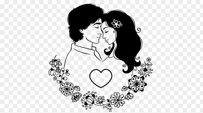 Amor Preto E Branco Love Illustration Drawing Kiss Gratitude PNG