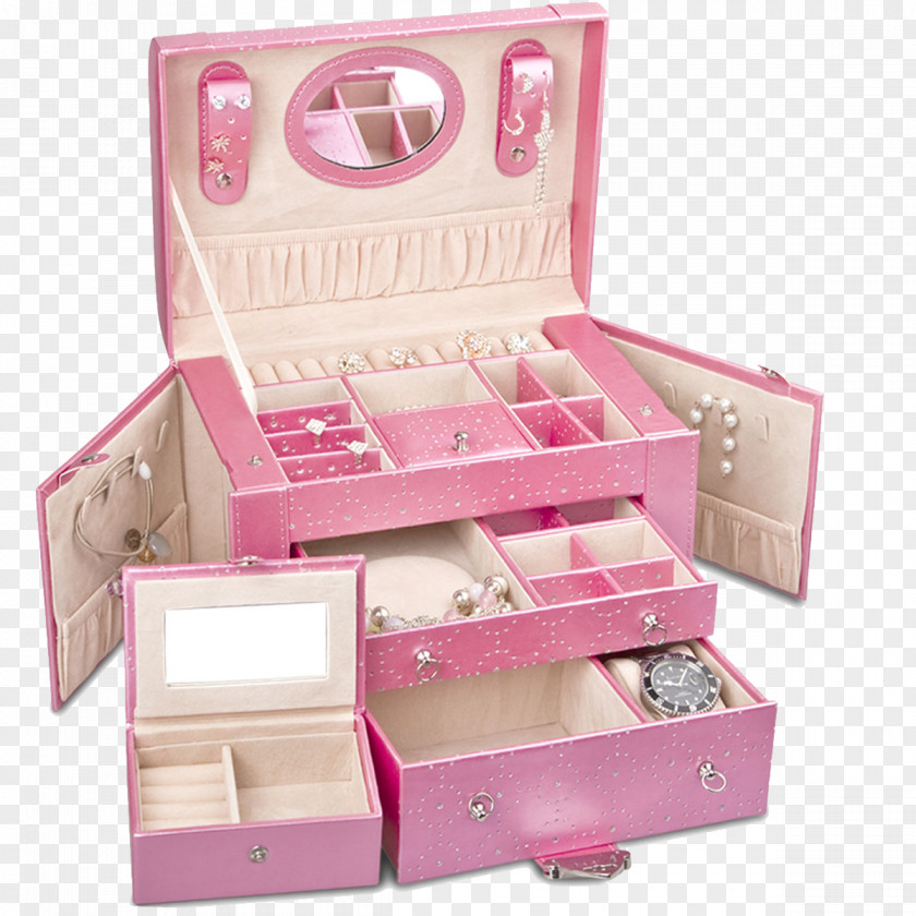 European Princess Dressing Box Casket Jewellery Leather PNG