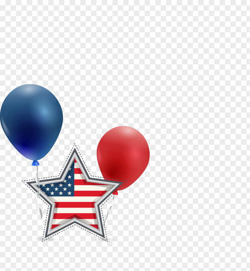 Five Hand-painted American Flag Balloon Of The United States Adobe Illustrator PNG