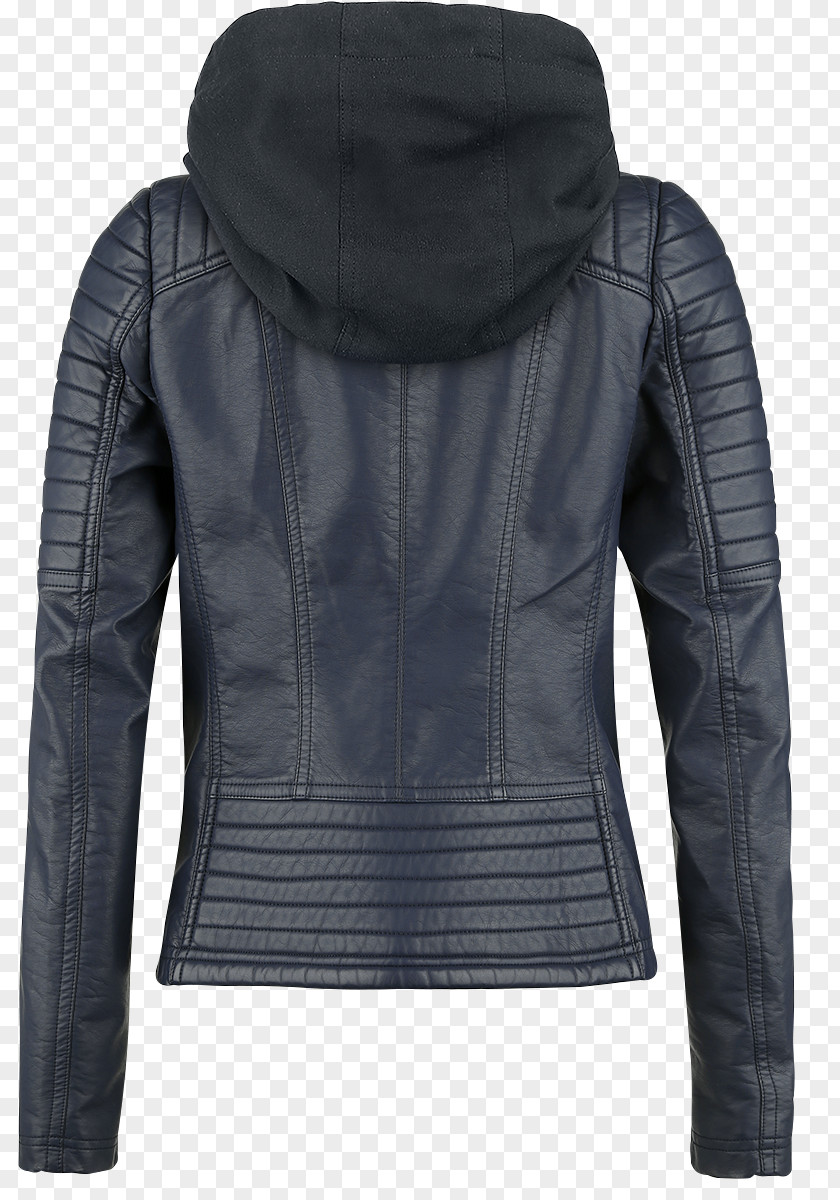 Leather And Fur Jacket Zipper Hood Neck Sleeve PNG