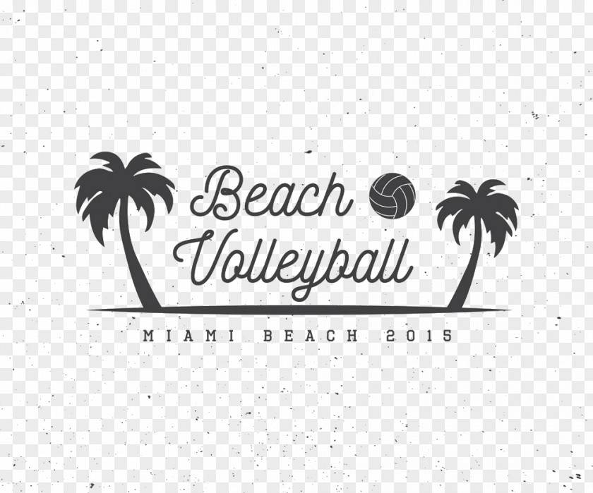 Palm Beach Volleyball Logo Illustration PNG