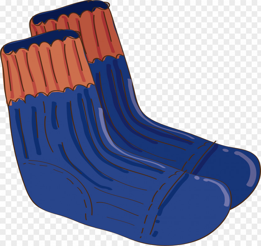 Vector Hand-painted Blue Socks Sock Hosiery Euclidean PNG