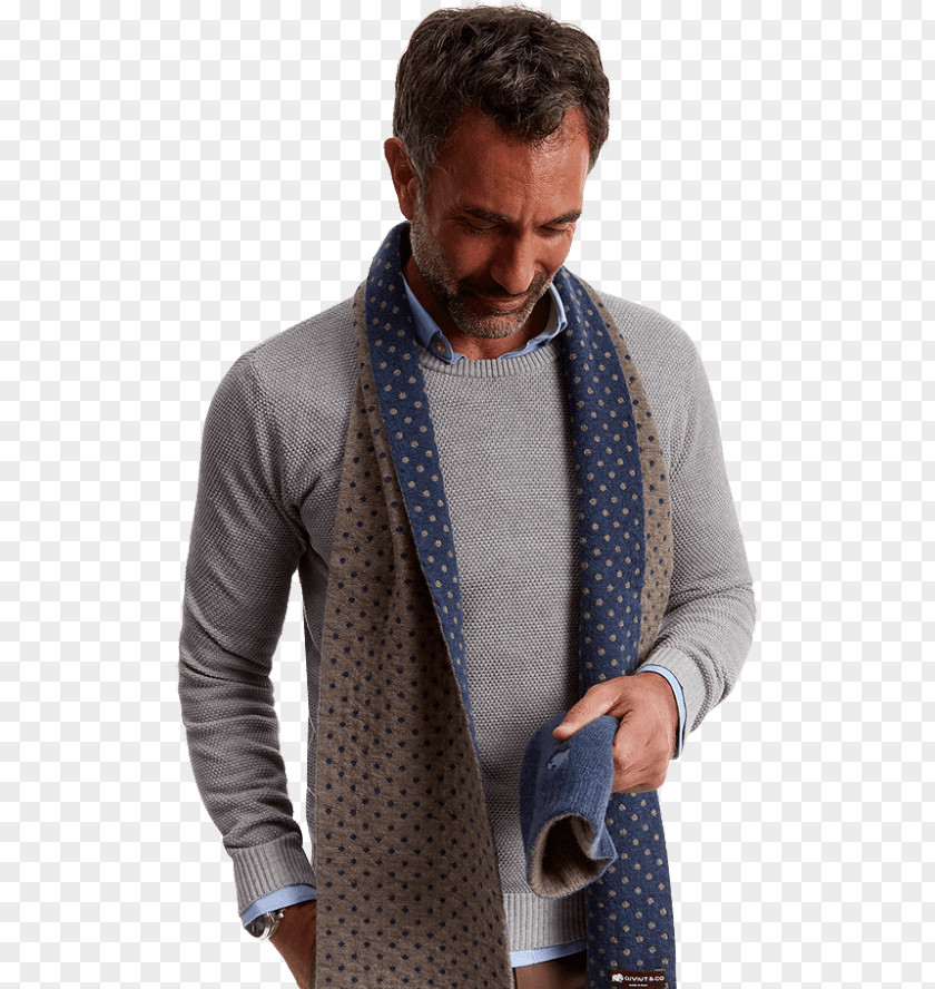 French Man Scarf Neck Outerwear Product Wool PNG
