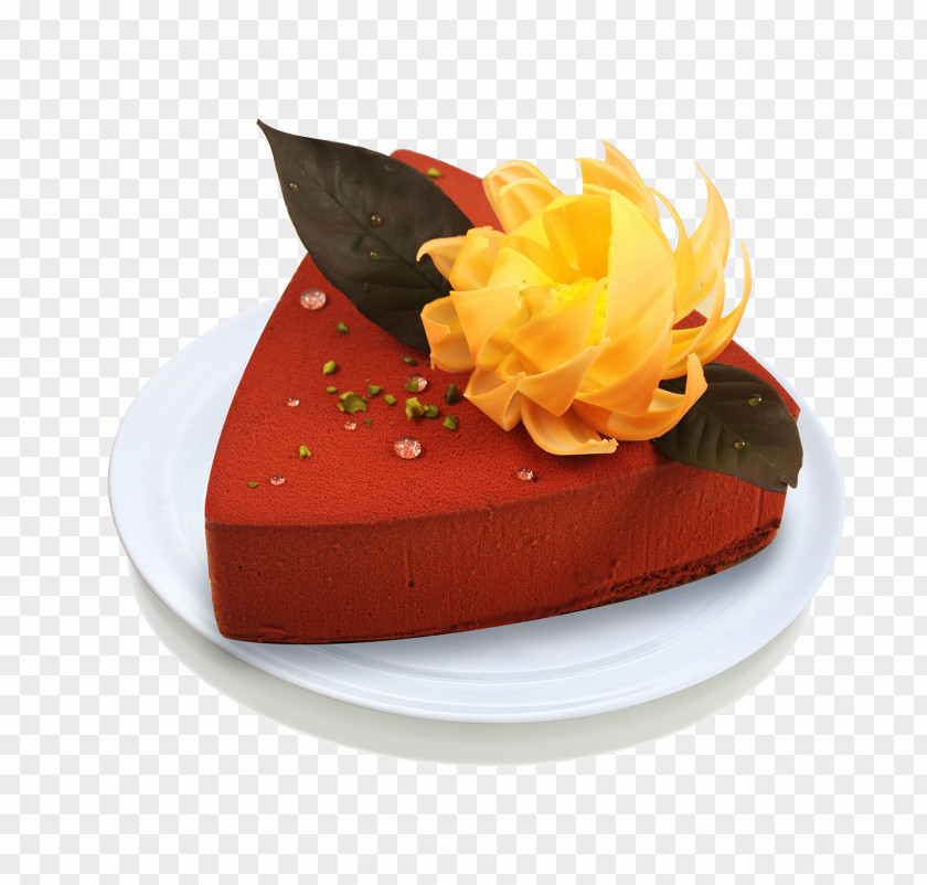 Red Triangle Cake Dessert Cuisine Dish Garnish PNG