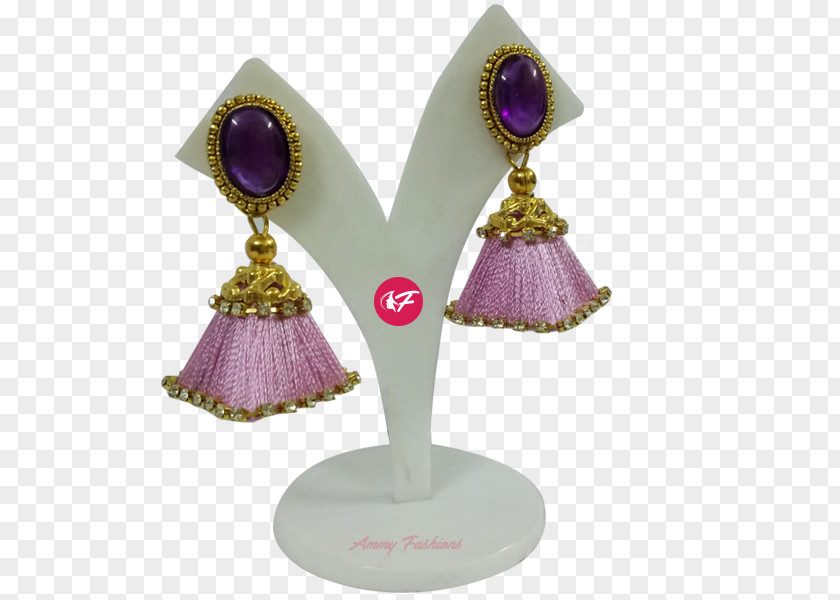 Silk Thread Jewellery Earring Yarn Blue Pink PNG