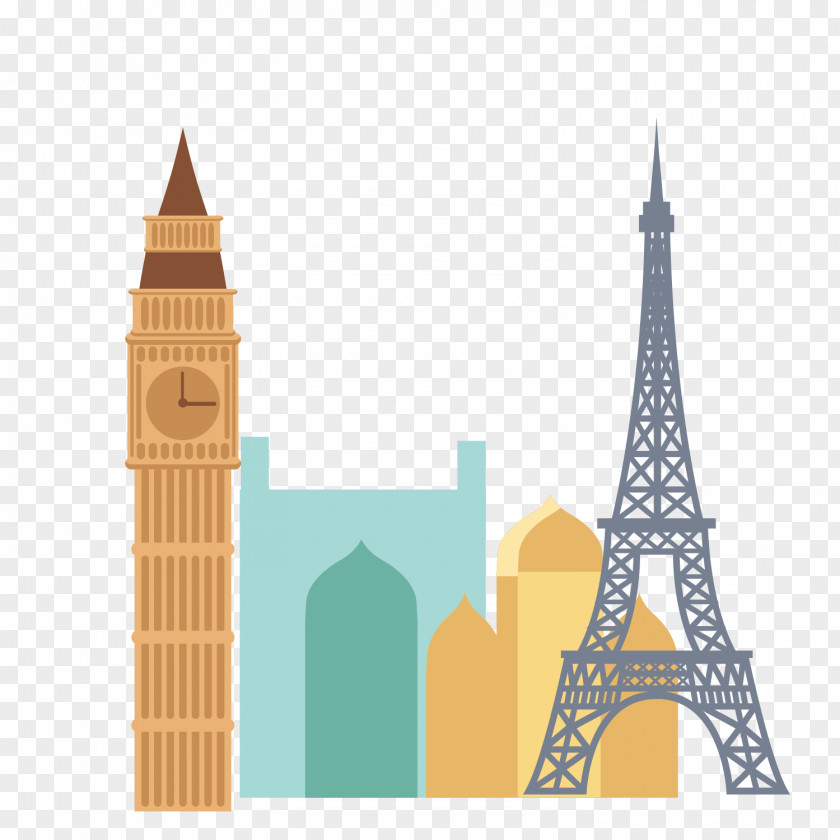 Vector Material Pattern Outbound Travel Global Tourism Eiffel Tower Steeple PNG