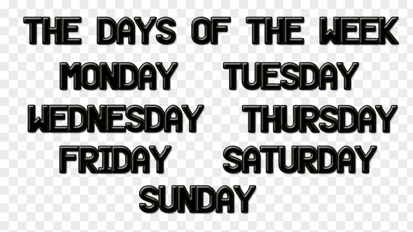 Days Of The Week Names Desktop Wallpaper Tuesday Thursday PNG