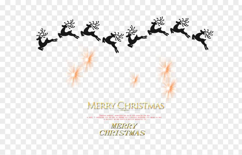 Flying Deer Christmas PNG